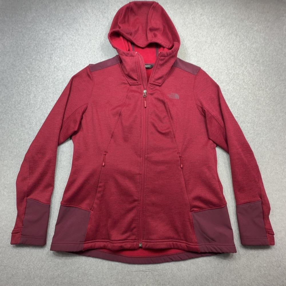The North Face Shastina Stretch Hoodie Womens XL Red Zip Fleece Lined Softshell